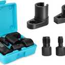 DURATECH 5PCS O2 Oxygen Sensor Socket Thread Chaser Set, 3/8" 1/2" Drive x 7/8" 22mm Oxygen Sensor Remover O2 Sensor Removal Tool Kit