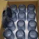 Hobnail Drinking Glasses Set of 12 Count, Vintage Glassware, Old Fashioned Glasses, 6 Highball Bubble Drinking Cups 14.5 oz, 6 Rocks Cups 10 oz with 6 Silicone Coasters, Blue