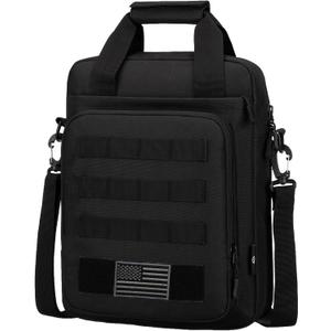 ZHIERNA Tactical Messenger Bag, Tactical Briefcase Laptop Bag Heavy Duty MOLLE Shoulder Pack Handbag for Men(Patch Included)
