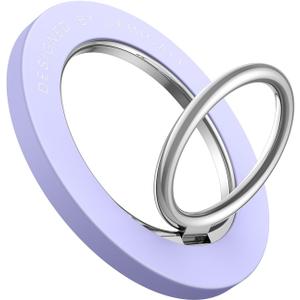 Magnetic Phone Ring Holder for Mag Safe - Lamicall Magnetic Finger Phone Ring Stand Holder, Magnet Ring Grip, Compatible with iPhone 14 Plus 13 12, Pro, Pro Max, Mini, Mag Safe Accessories, Violet