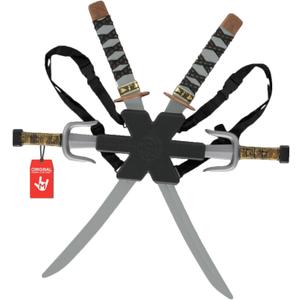 Morph BPA Free Ninja Swords Kids With Back Strap, Ninja Toy Sword For Kids, Toy Weapons For Halloween (Grey)