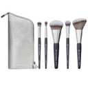 BK BEAUTY BRUSHES - ANGIE HOT & FLASHY Travel Brush Set with Pouch - Foundation Makeup Brushes - Brush for Liquid or Cream Foundations - Under-Eye Concealer | Bronzer, Blush & Highlighter Makeup Brush