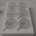 6 PACK Premium Glass Coffee Mugs with Handle, 12 OZ Classic Vertical Stripes Glass Coffee Cups, Transparent Tea Cup for Hot/Cold Beverages, Glassware Set for Americano, Latte, Cappuccino