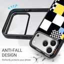 Clear TPU Phone Case Cover for iPhone with Design, Drop Protection, Cute Case for Girl Women (Grid, iPhone 17 Pro Max)