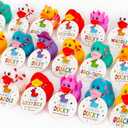DAZONGE 24Packs Lucky Duck Valentines Cards for Kids, Multi-colored Valentine's Day Gift Tags with Rubber Ducks, Valentines Day Cards for Kids School Exchange Activity