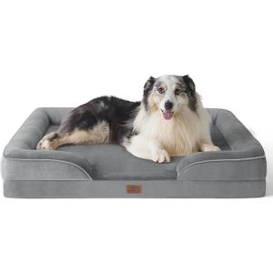 Bedsure Orthopedic Dog Bed for Extra Large Dogs - XL Washable Dog Sofa Beds Large, Supportive Foam Pet Couch Bed with Removable Washable Cover, Waterproof Lining and Nonskid Bottom, Grey (42.0"L x 32.0"W x 6.5"Th)