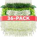 Alotiki Wisteria Hanging Flowers,36 Pack Fake Hanging Flowers, Wisteria Artificiales Garland for Home Wedding Arch Floral Party Garden Ceremony Outdoor Decor,3.6 Feet Long(36, White)