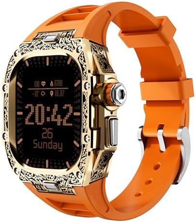 Compatible with Apple Watch Band Correas. Para Apple Watch 49 mm Ultra 2 Gold Apple Watch Bands with 49mm Mens Apple Watch Ultra Case