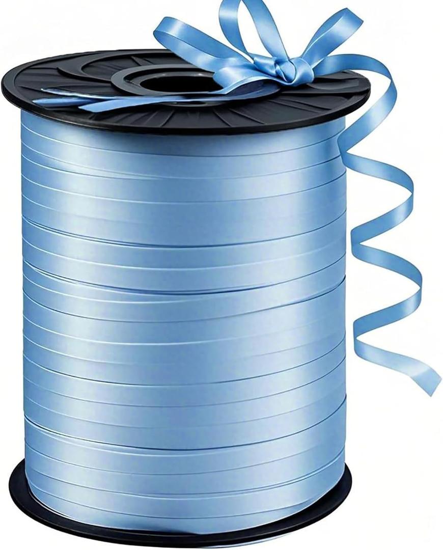 500 Yard Premium Light Blue Curling Ribbon Balloon String,3/16" for Gift Wrapping, Balloon Ribbon,Party Birthday Wedding Decoration,Art Crafts,Florist Flowe