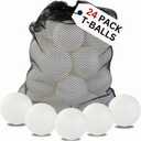 Liberty Imports 24 Pack Toddler & Little Kids Replacement T Balls, 2.5" Plastic Baseballs with Durable Mesh Bag - 2 Dozen Practice Toy Balls for Softball and Baseball Training