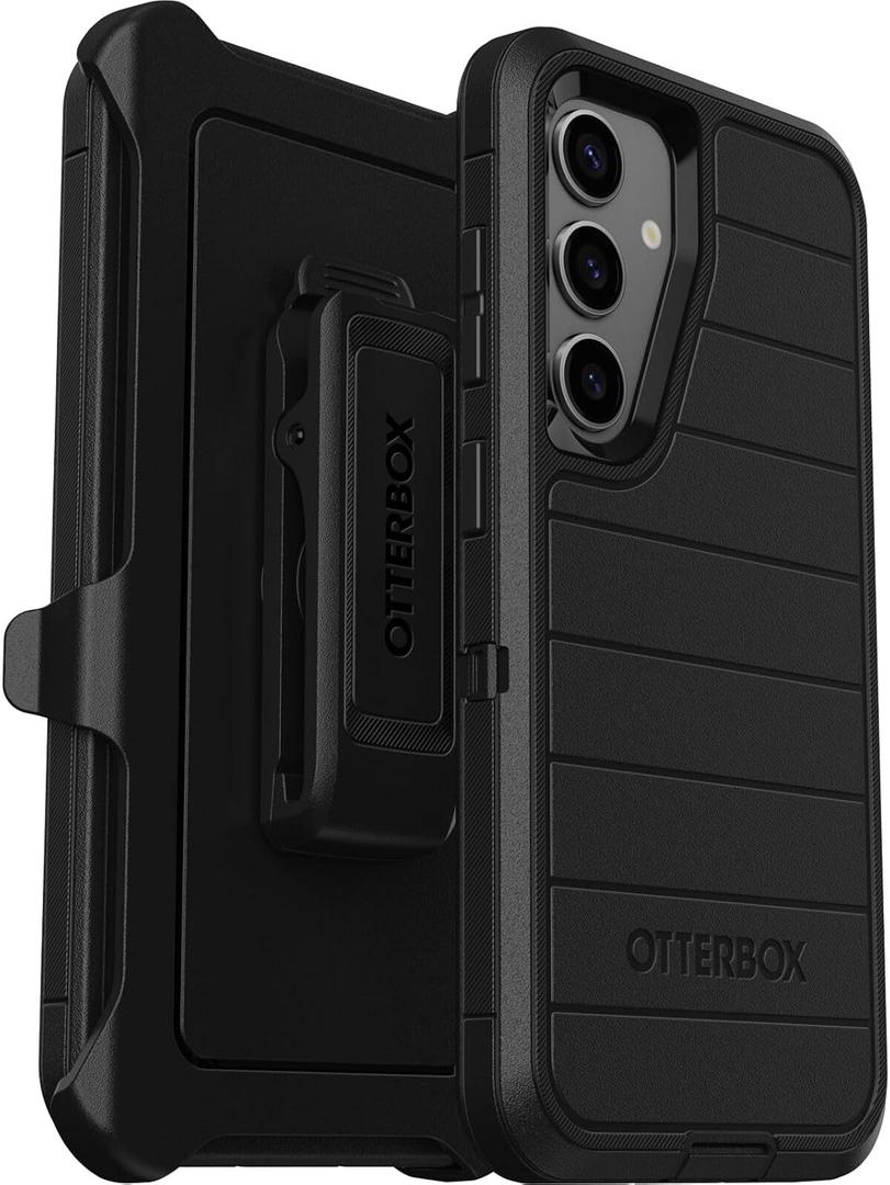 OtterBox Samsung Galaxy S24 Defender Series Pro Case - Black, Rugged & Durable, with Port Protection, Includes Holster Clip Kickstand