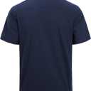J.VER Men's Linen Short Sleeve Shirts Cotton Casual Lightweight Button Down Shirt Beach Vacation Summer Tops with Pocket (Blue, XXXL)