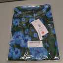 MEROKEETY Women's 2025 Summer Spring Casual Short Sleeve T Shirt Trendy Sheer Mesh Boho Vacation Floral Blouse Tops (M)