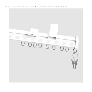 Ceiling Curtain Track, Curtain Track with Roller Hooks, 6ft  9ft Ceiling Mounted Rail Set for Room Divider, White