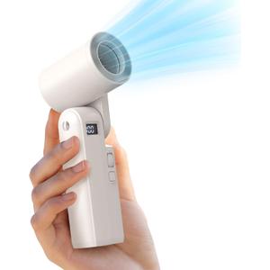 Marchpower Portable Handheld Turbo Fan [18H Max Cooling Time], Personal Mini Hand Fan Foldable with 100 Speed Adjustable, Digital Display, Rechargeable Air Cooling Fans for Travel Outdoor Women Gifts