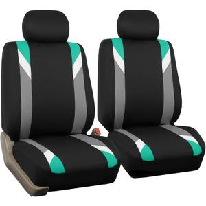 FH Group Front Set Cloth Car Seat Covers for Low Back Car Seats with Removable Headrest, Universal Fit, Airbag Compatible, Seat Cover for SUV, Sedan, Van, Mint