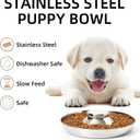 Stainless Steel Puppy Bowls, Set of 2 Puppy Feeder, Dog Food and Water Bowl, Food Feeding Weaning for Small Medium Large Dogs, Pets, S