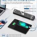 Jgstkcity Desk Clamp Power Strip USB C,40W Total Fast Charging Station,4 PD 20W USB C Ports,Desk Edge Mount Surge Protector,5 Outlets,Fit 1.96" Tabletop Edge,ETL Listed