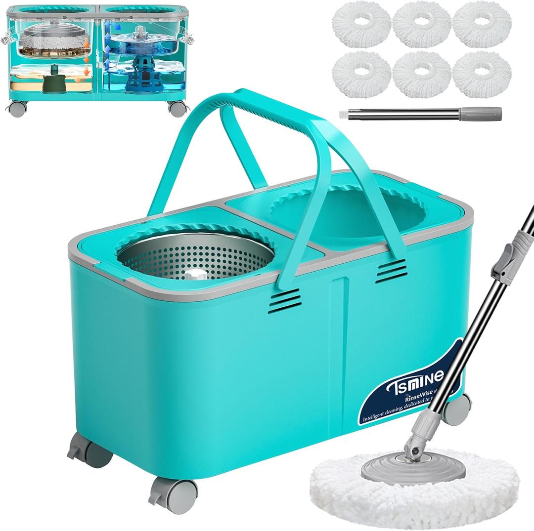 RinseWise Easy-Use Gen 2 Mop Bucket, Clean/Dirty Water Separation, Blue