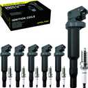 Set of 6 Ignition Coil Pack and Spark Plugs Fits for 2008 2009 2010 2011 2012 2013 BMW 128i 325xi 328i 328xi 330i 330xi 525xi 528i xDrive 530i 530xi X3 X5 Z4 Replaces UF592 C1638