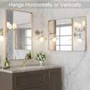 LOAAO 24X36 Gold Bathroom Mirror, Rounded Rectangle Gold Frame Mirror, Brushed Gold Bathroom Vanity Mirror Wall-Mounted, Anti-Rust, Hangs Horizontally or Vertically