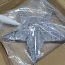 Nuanchu Christmas Star Tree Topper 10.4 x 9.4 Inch Large 3D Glitter Topper Ornament Metal Hollowed with 20 LED Lights Vintage Xmas Reflector Treetop New Year Holiday Indoor Decor(Silver White)