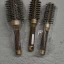 3 Pcs Boar Bristle Round Brush for Blow Drying, Nano Thermal Ceramic and Ionic Tech Hair Brush for Curling and Straightening - LargeMedium and Small Round Brushes