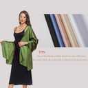 Shawls and Wraps for Evening Dresses Satin Shawl Wraps for Women Wedding Formal Shawl (Green)