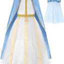 ReliBeauty Kids Virgin Mary Costume for Girls with Cape and Headpiece, S