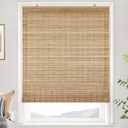LazBlinds Cordless Bamboo Blinds, Bamboo Roll Up Shades for Windows, Light Filtering Hanging Window Blinds, Shades for Patio Indoor/Outdoor Porch, 46" W x 64" H, Brown206