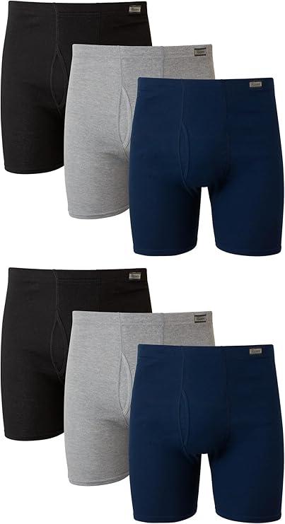Hanes mens Tagless Comfortsoft Waistband Multiple Packs Boxer Briefs, 6 Pack Assorted, Large US