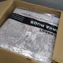 Area Rug Living Room - 8X10 Abstract Washable Large Soft Foldable Non Slip Rug Neutral Modern Low Pile Carpet for Bedroom Nursery Dining Room Farmhouse Home Office Indoor - Grey Brown