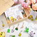 Landical Christmas Positive Keychains Gifts Bulk Positive Thank You Animal Keychains with Cards for Employee Coworker Team