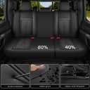 AOOG Seat Covers Custom Fit for Chevy Silverado GMC Sierra 2007-2026 1500/2500/3500 HD Crew Cab Pickup Truck Seat Cover Protector Cushion with Faux Leather Waterproof (Front Seat-Black)