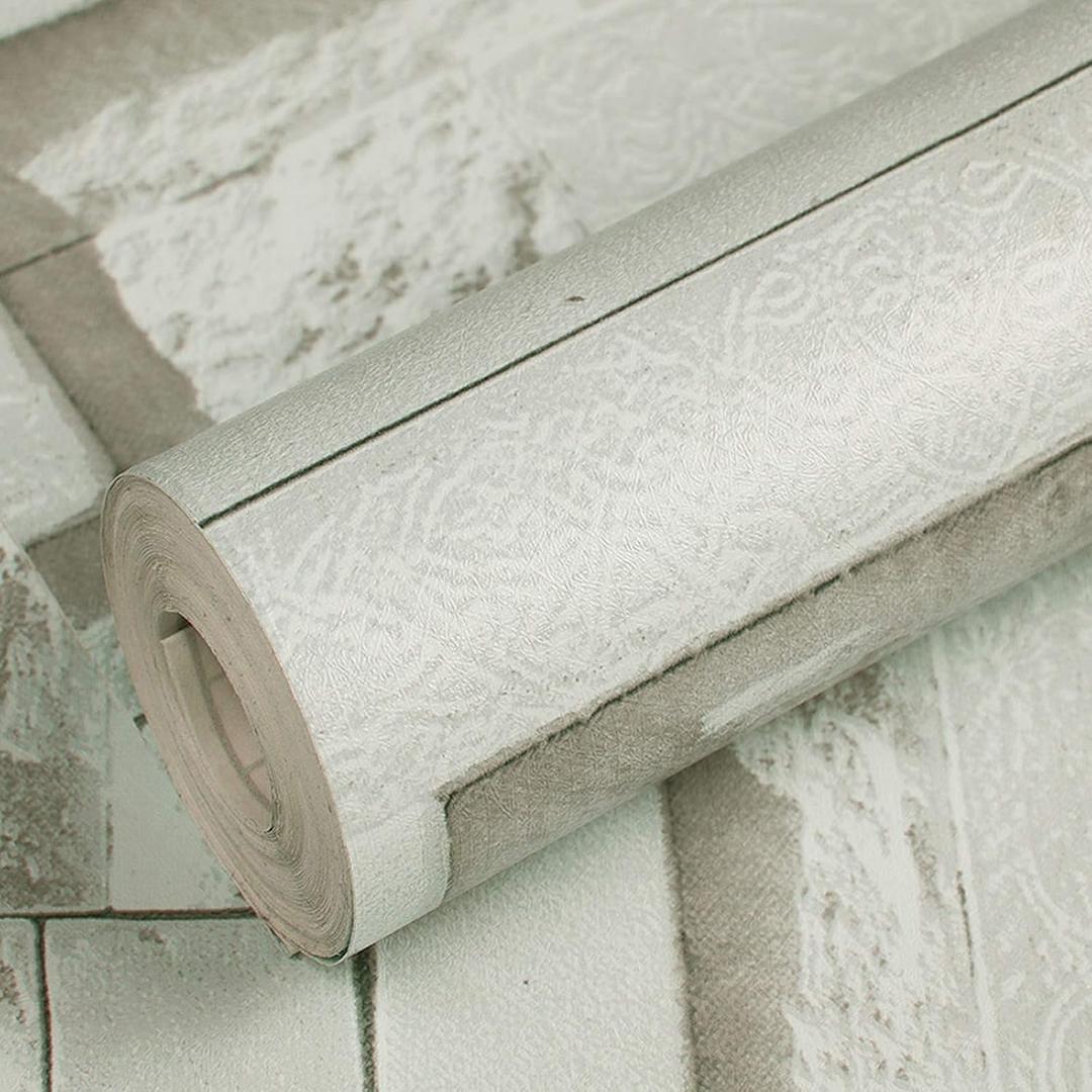 Wall Stickers DIY Wallpaper Decal (45 x 300 cm) 3D Brick Self Adhesive House Office Decorative PVC Vinyl, Living Room, Hall, Kitchen Shelf Liner Interior, Stealth Grey Decorative Wallpaper