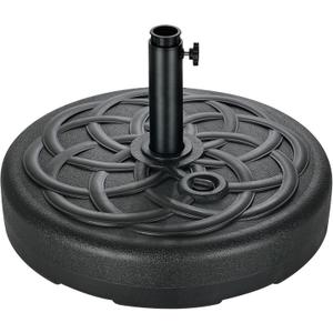 FLAME&SHADE Patio Umbrella Base Stand - 112 lbs 22" Fillable Outdoor Umbrella Base, Water Filled Heavy Duty Base for Table Market Umbrella Holder, Garden, Backyard, Pool, Beach(Black)