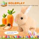 Easter Bunny Toy,Bunby Realistic Rabbit Toy,Easter Realistic Rabbit Toys,Interactive Plush Bunny,Realistic Bunny Can Walk and Talk,Lifelike Movements, Hops,Twitches & Wiggles Ears,Easter Gift(White)