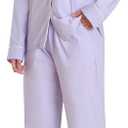 Women's Petite Pajama Set Petite Length Lightweight Cotton Pjs (Purple, Medium)