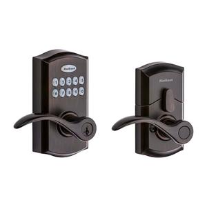 Kwikset SmartCode 955 Pembroke Light Commercial 10-Button Keypad Electronic Lever, Featuring Convenient Keyless Entry, 3-Year Battery Life and High Traffic Durability Venetian Bronze