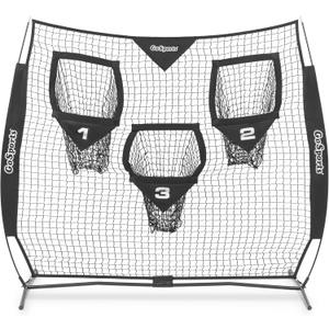 GoSports Football Throwing Net - 8 x 8 ft or 6 x 6 ft Nets - Choose Black or Red