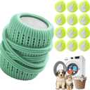 Pet Hair Remover for Laundry, Reusable Dog & Cat Hair Remover for Laundry, Effectively Laundry Pet Hair Catcher for Clothes and Bedding, Suitable for lint Catcher for Washing Machine (12, Green)