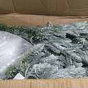 Puleo International 4.5ft Pre-Lit Potted Flocked Arctic Fir Christmas Tree with 70 Clear Lights, 419 Realistic Dense Snow Flocked Branch Tips, Easy Setup Artificial Trees with Sturdy Stand