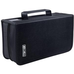 DVD Case Holder, CD/DVD Case Wallet Binder Holder 160 Capacity CD DVD Cases Organizer Portable CD Binder Wallet for Home Travel (Black binder, Black)