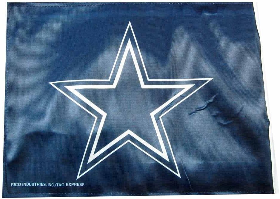 Rico Industries NFL Dallas Cowboys - Navy Car Flag with included Pole Team Color, 16 x 19.5"