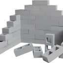 Deekin 20 Pcs Foam Brick Building Blocks for Kids Thick Blocks Foam Large Fake Brick Construction Toy for Stacking Construction, 8 x 4 x 2.4 in (Square Holes)