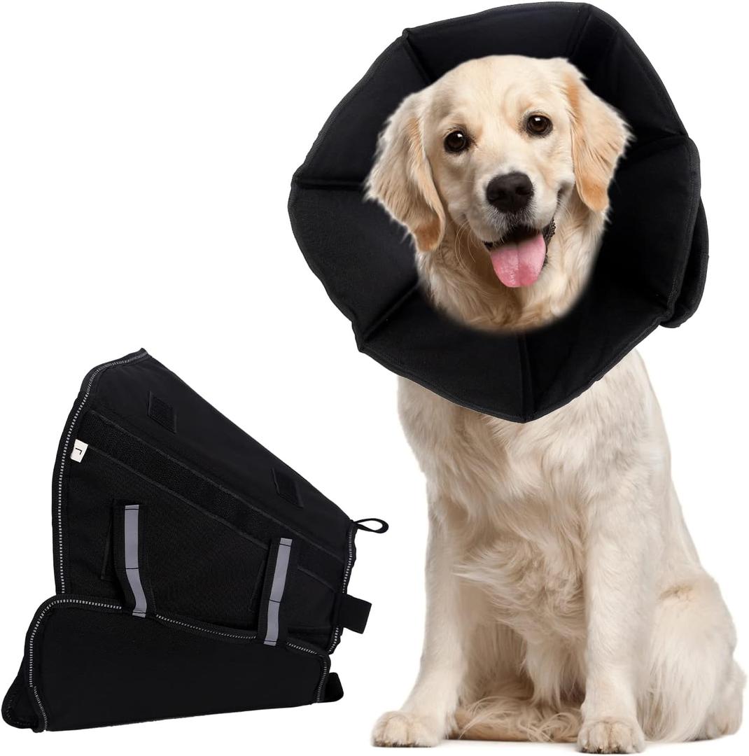 Pet Cone Collar Dog Cat Cone Collar for After Surgery,Reflective Design Soft Pet Recovery Collar with Adjustable Buckle for Large Dog Cat Anti-Bite/Lick Recovery From Surgery  5