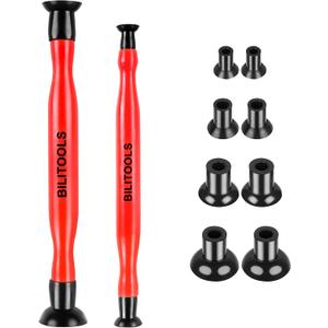 BILITOOLS 2PCS Valve Lapping Kit with 8 Suction Plates 4 Size, Valve Grinding Tool for Engine Maintenance (Red)