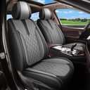 Full Set Car Seat Covers for Toyota 4Runner 2003-2023 2024 2025: Breathable Perforated Leather Seat Cover (Black&Grey)