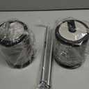 Bath Bliss Stainless Steel 2 Pack Self Closing Lid Toilet Brush and Holder, Finger Print Proof, Compact, Small Space, 6980-2PK, Silver