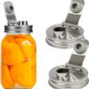 Mason Jar Pour Spout Lid Stainless Steel,Pour Spout Flip Cap Lids for Mason Jars,No Rust Leaking Proof for Home Brewing Fruit Fermenting Drinks Airtight(2PCS) (Regular Mouth)